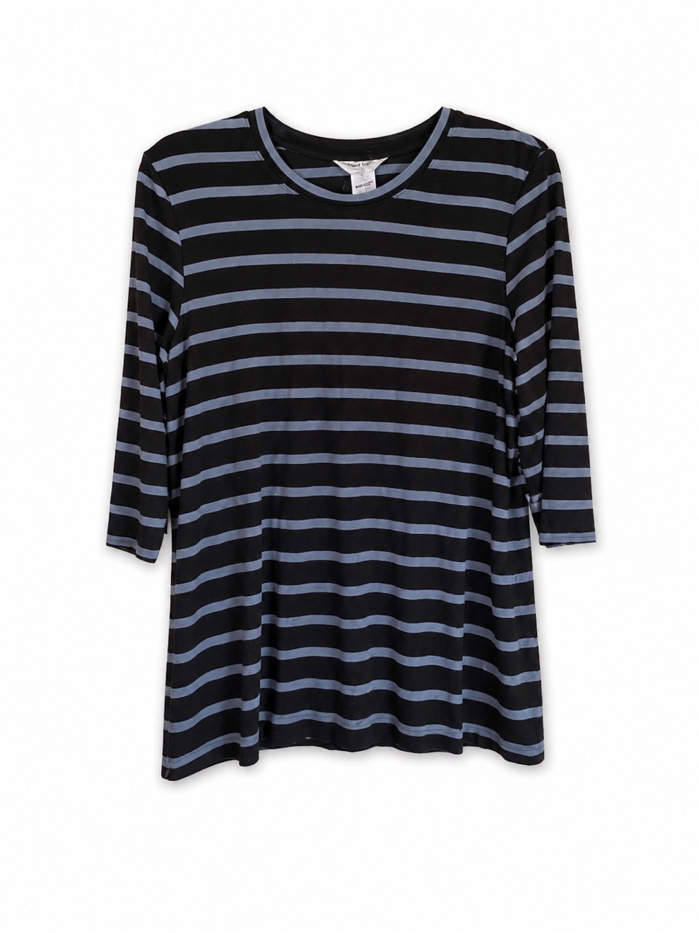 Hard Tail Clothing Women’s Striped Blue and Black Top Size Large NWT 3/4 Sleeve